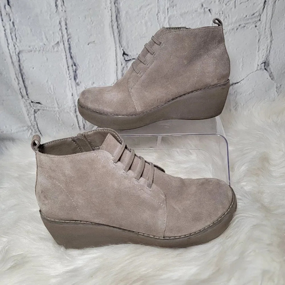 Reaction by KENNETH COLE Womens Grey Wedge Platform Ankle Boot Bootie Casual 8‎